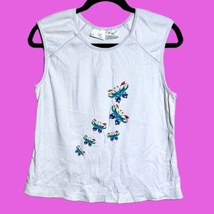 Vintage 90s Rainbow Butterflies Blouse